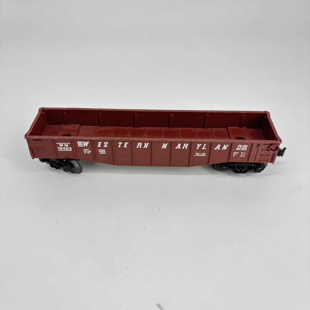 Lionel Gondola Car O Scale Brown Western Maryland 19403 Rolling Stock Rail Train
